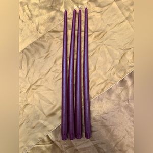 Set of 4 18” deep purple Anthropologie taper candles